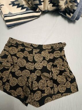 Cartonnier Black Shorts with Gold Dot Print